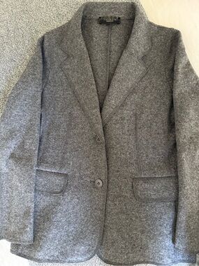 Talbots Medium Gray Tailored Wool-Blend Blazer/Jacket